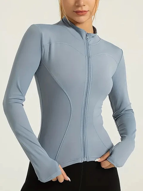 759-6322ee.jpg Veste amincissante à col montant à manches longues pour femmes. Sport et course à pied, fitness , d'entraînement.