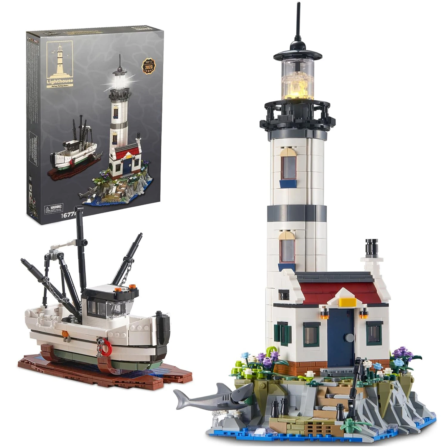 Lichtspielzeug: 1677-teiliges Bauklötze-Lighthouse-Set für Kinder