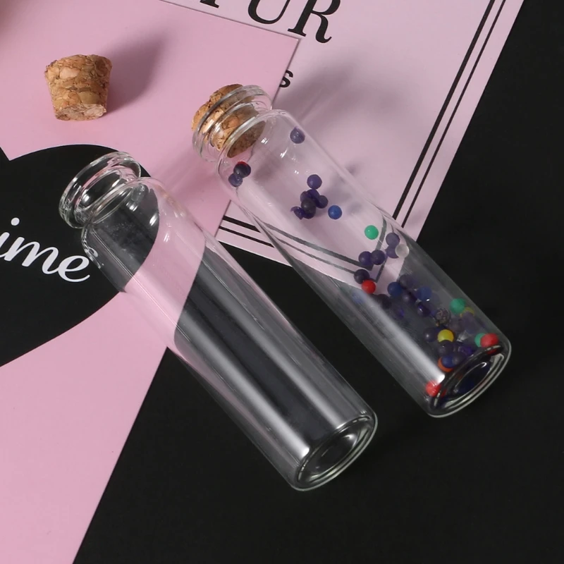 10 Pcs 20ml 22*80mm Empty Tiny Small Clear Cork Message Glass Bottles Vials Wholesale 4