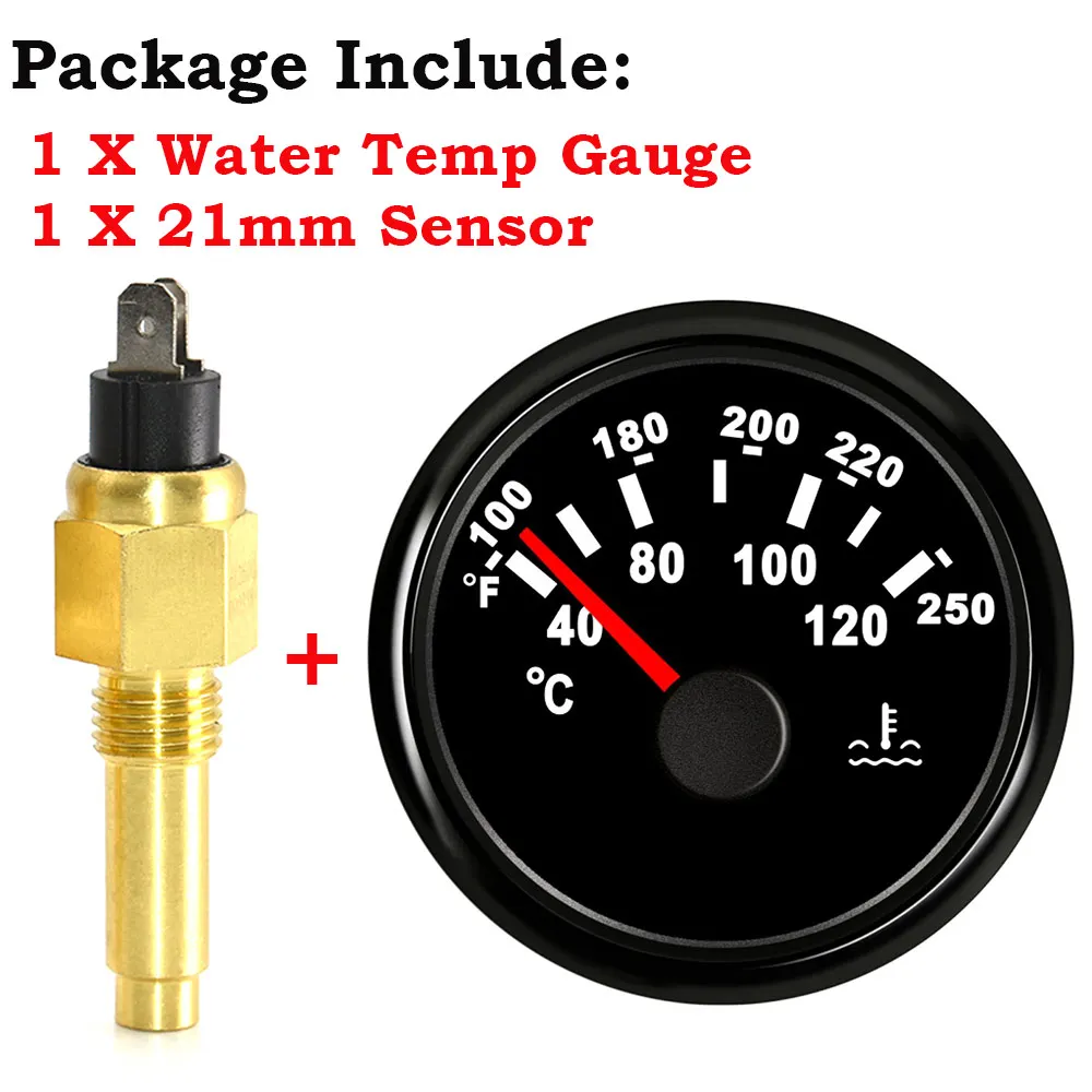 Jauge De Température De L'eau, Acier Inoxydable 52mm 2