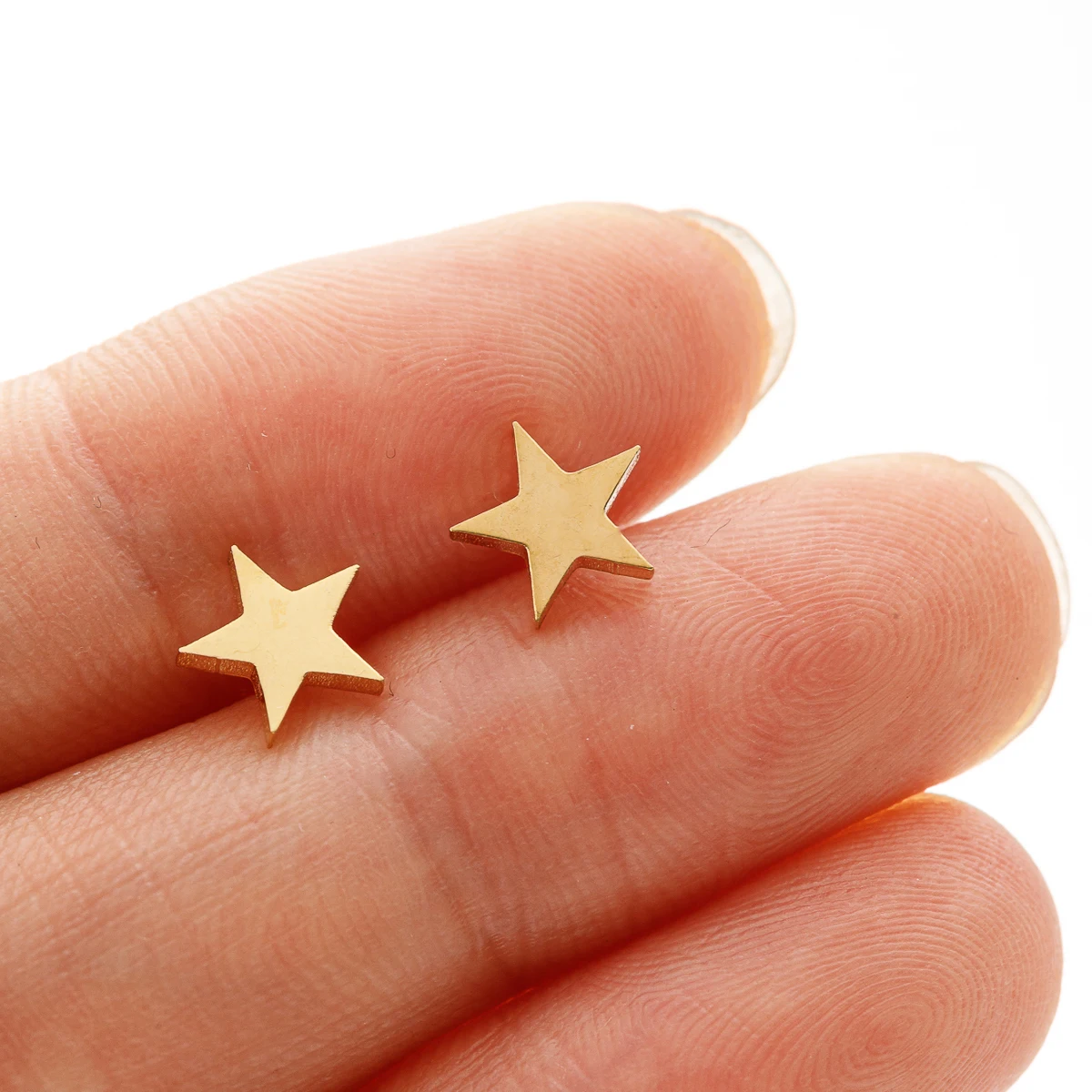 Mode Edelstahl Ohrringe Kleine Nette Triple Star Stud Ohrringe Punk Piercing Ohrring frauen Sternen Minimalistischen Schmuck – Detail 8