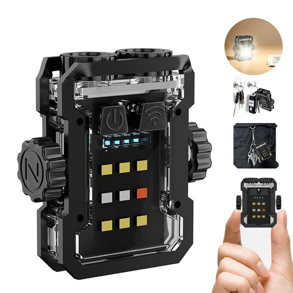 

Mini Led Flashlight Type C Charging Portable COB Work Light Waterproof Emergency Camping Light 8 Gear Clip-on Light for Hiking