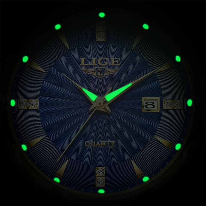 LIGE Luxury Women's Luminous Quartz Waterproof Stainless Steel Watch