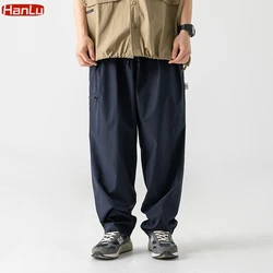 Oversized Y2K Clothes Men's Navy Cargo Baggy Wide Leg Zip Pants Trousers Drawstring Streetwear Sweatpants Trousers For Men