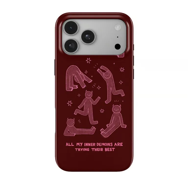 Vintage Y2K Hand-Drawn Sketch Double-Layer Phone Case