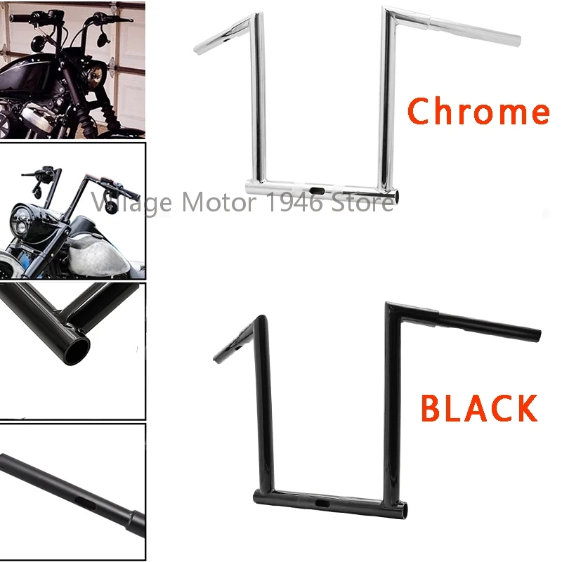 

For Harley Sportster 1200 883 Touring Chopper Bobber Motorcycle Handlebar 14" Rise Classic Motorbike Steering Wheel Accessorry
