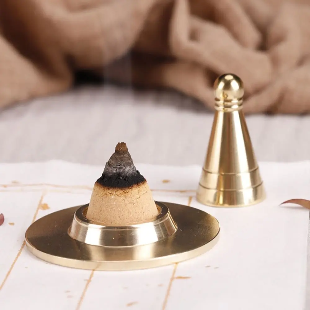 

Retro Chinese Style Incense Burner Tower Incense Model Retro Brass Censer Fragrant Spoon Set DIY Incense Cones Desktop Ornaments