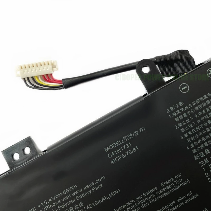 Bateria Original C41n1731 C41n17312 66wh para Rog Strix G17 G712 G731 Cicatriz 17 Gl704 Gl504gm Gl504gw Gl504gs G515gv Gl704gm cp - Imagem 3