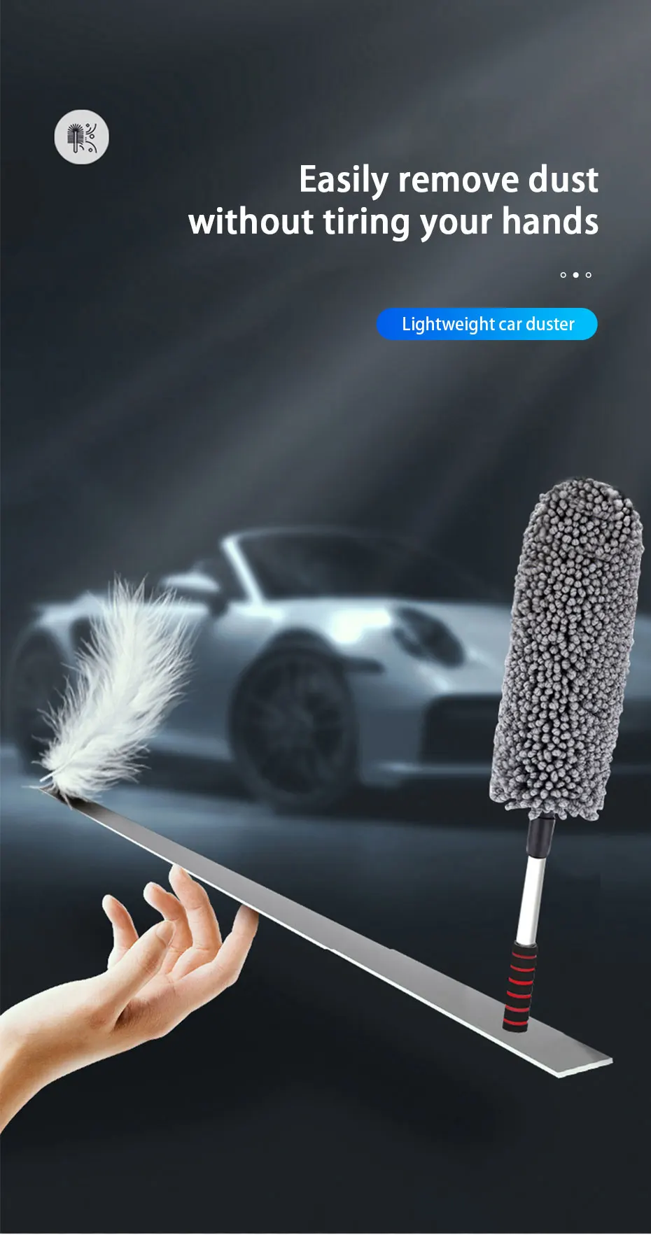 SEAMETAL Auto Waschen Pinsel Mikrofaser Reifen Wäscher Multifunktionale Teleskop Rad Pinsel Stamm Staub Entferner Auto Reinigung Werkzeuge – Detail 10