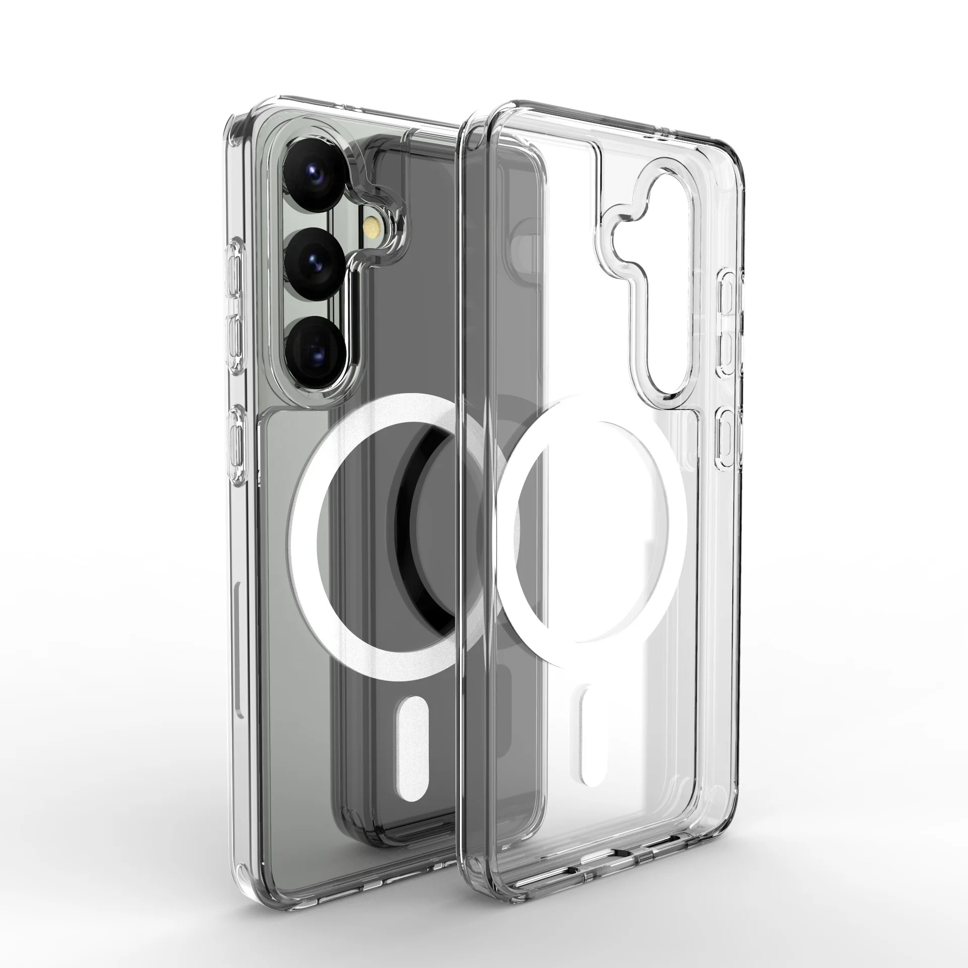 Premium Magnetic Clear Shockproof Case with Wireless Charging Compatibility