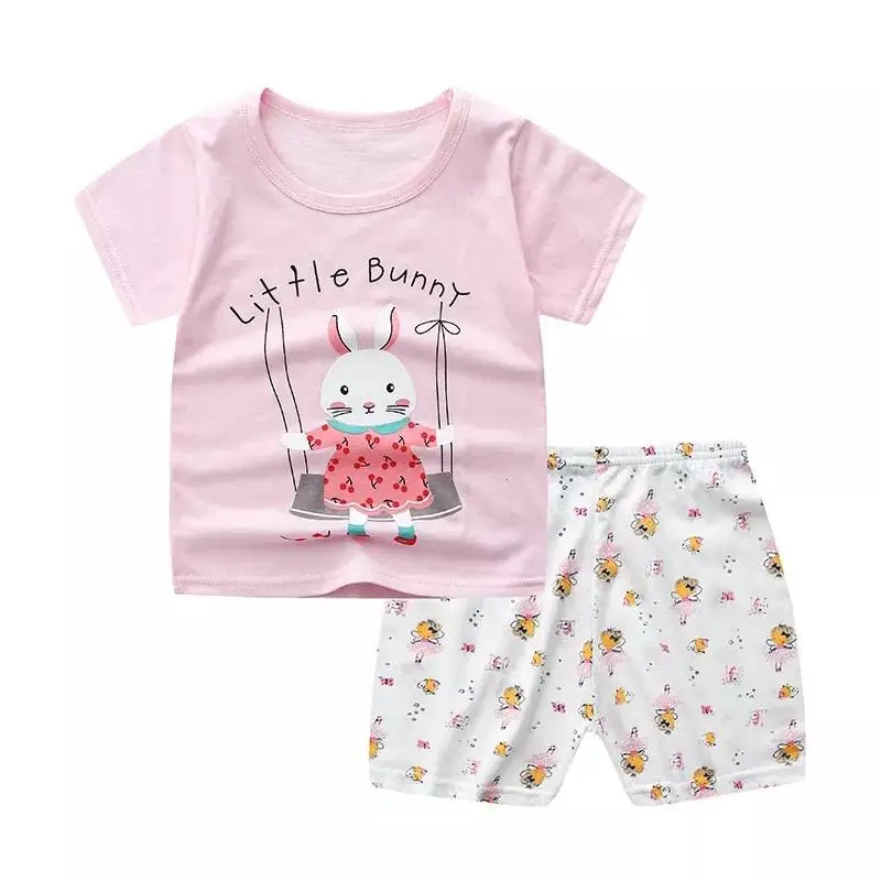 Baby Clothing Set best of sale Baby Girl Clothes Children's Suit Baby Cotton Short Sleeve 2-piece Set Baby Girl Summer Clothes Fashion Kids Clothes Sets baby outfit matching set Baby Clothing Set