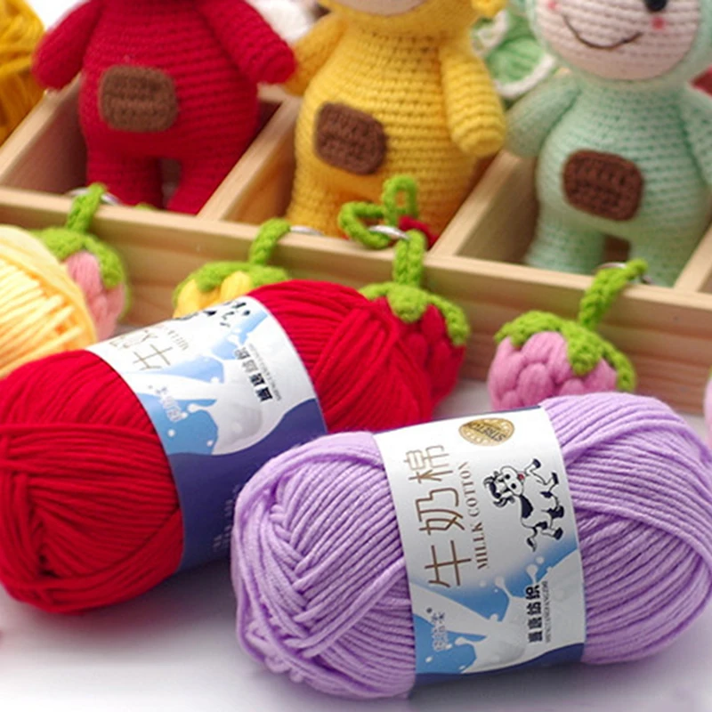 50g Soft Milk Cotton Knitting Yarn Anti-Pilling High Quality Knitting 5ply Cotton Yarn For Crochet Scarf Sweater Hat Doll Craft 6