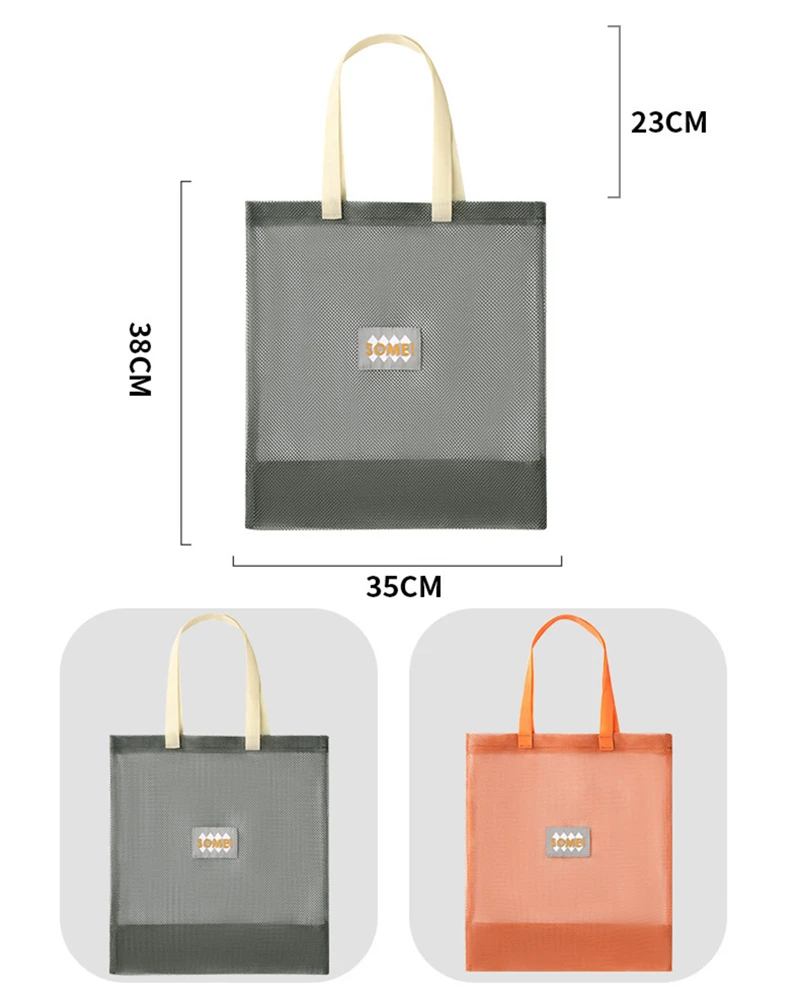 Portable Shopping Bag Reusable Storage Mesh Bags Washable Handbag Grocery Fruit Vegetable Hollow Net Bag Garlic Onion Organizer