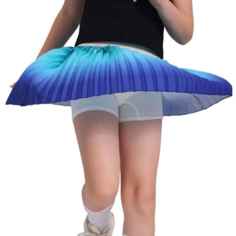 Children Girls Tennis Skirt Gradient Color Pleated High Waist Skirt Casual tie-dye Mini A-Line Skirt Built-in Bottoms 9 S44fc348e60e541a7b140036fc150e822N