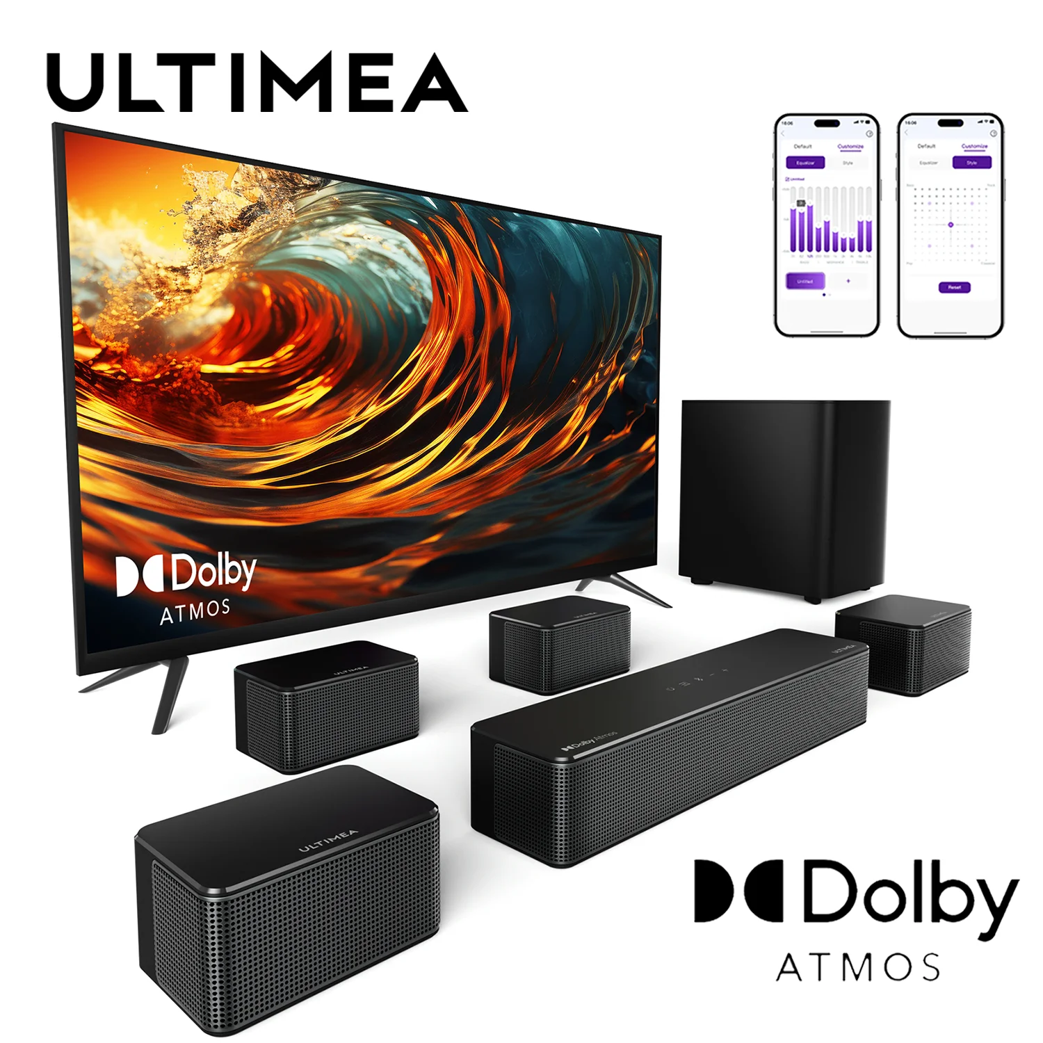 ULTIMEA 7.1ch ドルビーアトモス サウンドバー テレビ、ホームシアター