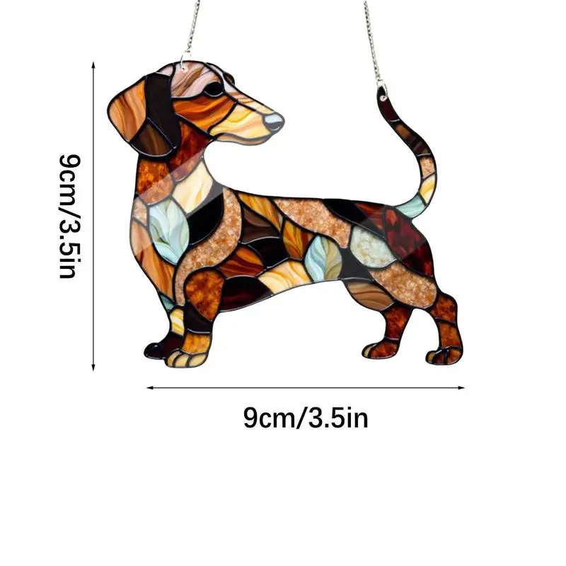 Cute Dog Window Hangable Sun catcher Ornament Acrylic Dachshund Ornament Home Garden Room Sun Catcher Decor