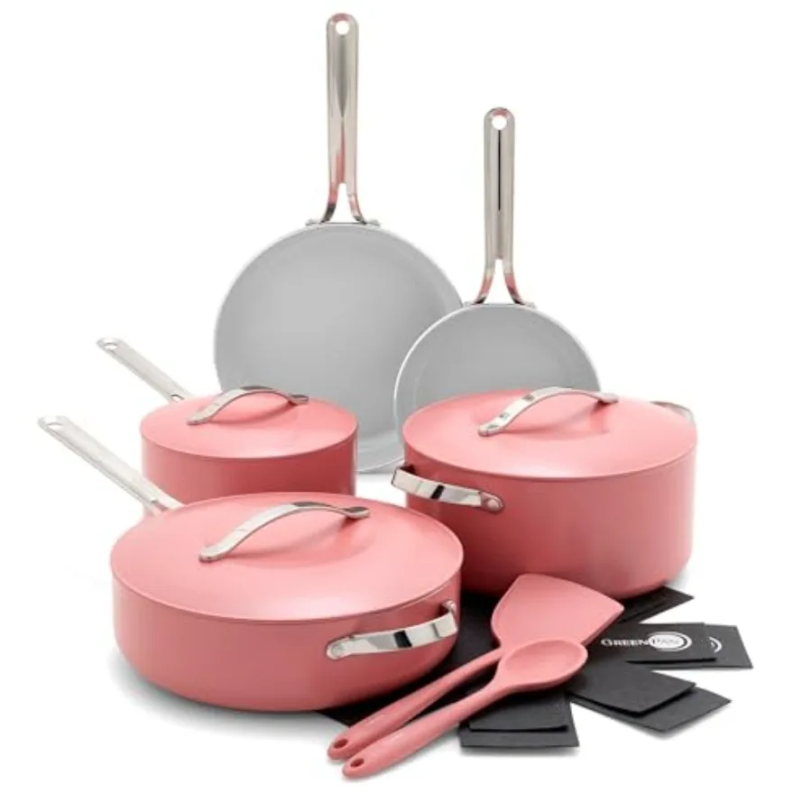 Nova 10‑Piece PFAS‑Free Ceramic Cookware Set – Coral 1