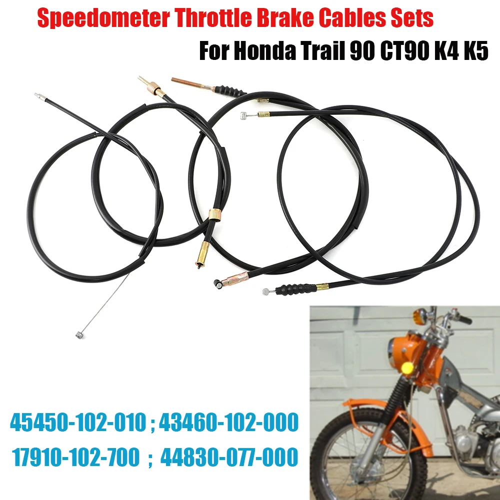 ThrottleSpeedometerFrontRearBrakeCablesKitForHondaTrail90