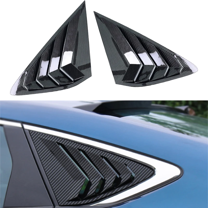 

1 Pair Car Rear Quarter Window Louver Shutter Cover Trim Fit for Honda Accord 11th Gen 2023 2024 Carbon Fiber Style ABS