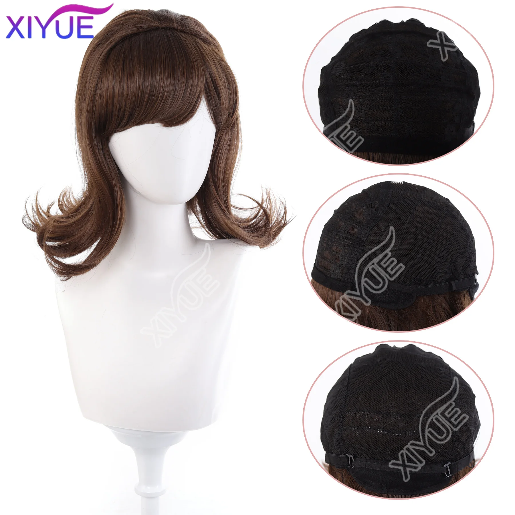 XIYUE Retro wig Anti curling European style French style Ruili style Classical black synthetic wig European and American cosplay
