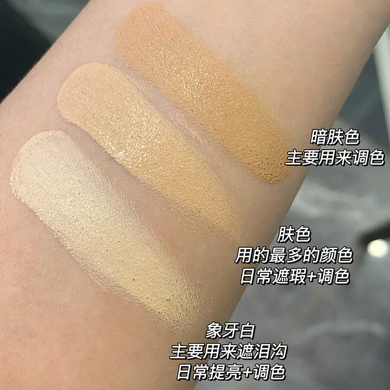 Face Concealer Palette 3-Color Concealer Palette Cream Texture Covers Acne Marks Dark Circles Multifunction Face Makeup Lasting Brighten Face Cosmetics