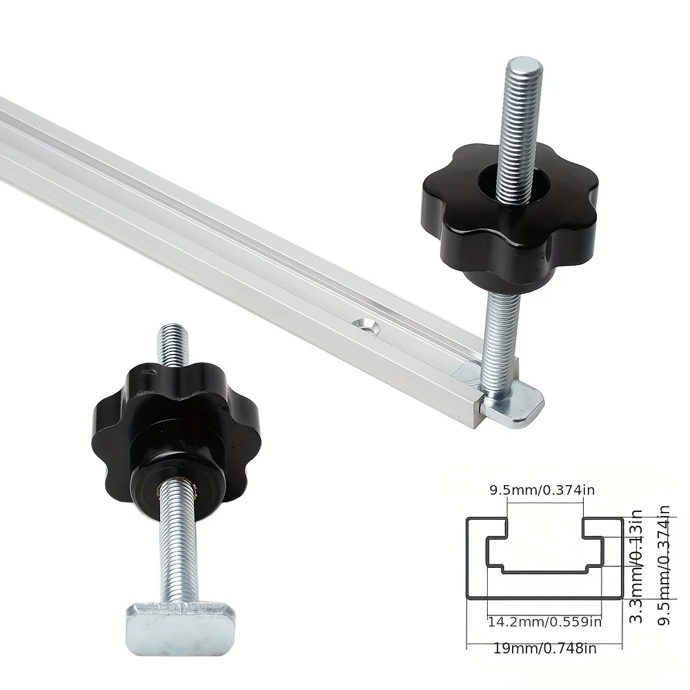Griff T-slot Slider Gehrung T-track Jig Schraube Leuchte Für Tisch Kreissäge Router Rutsche Schiene DIY Holzbearbeitung bank Werkzeug M8x100mm