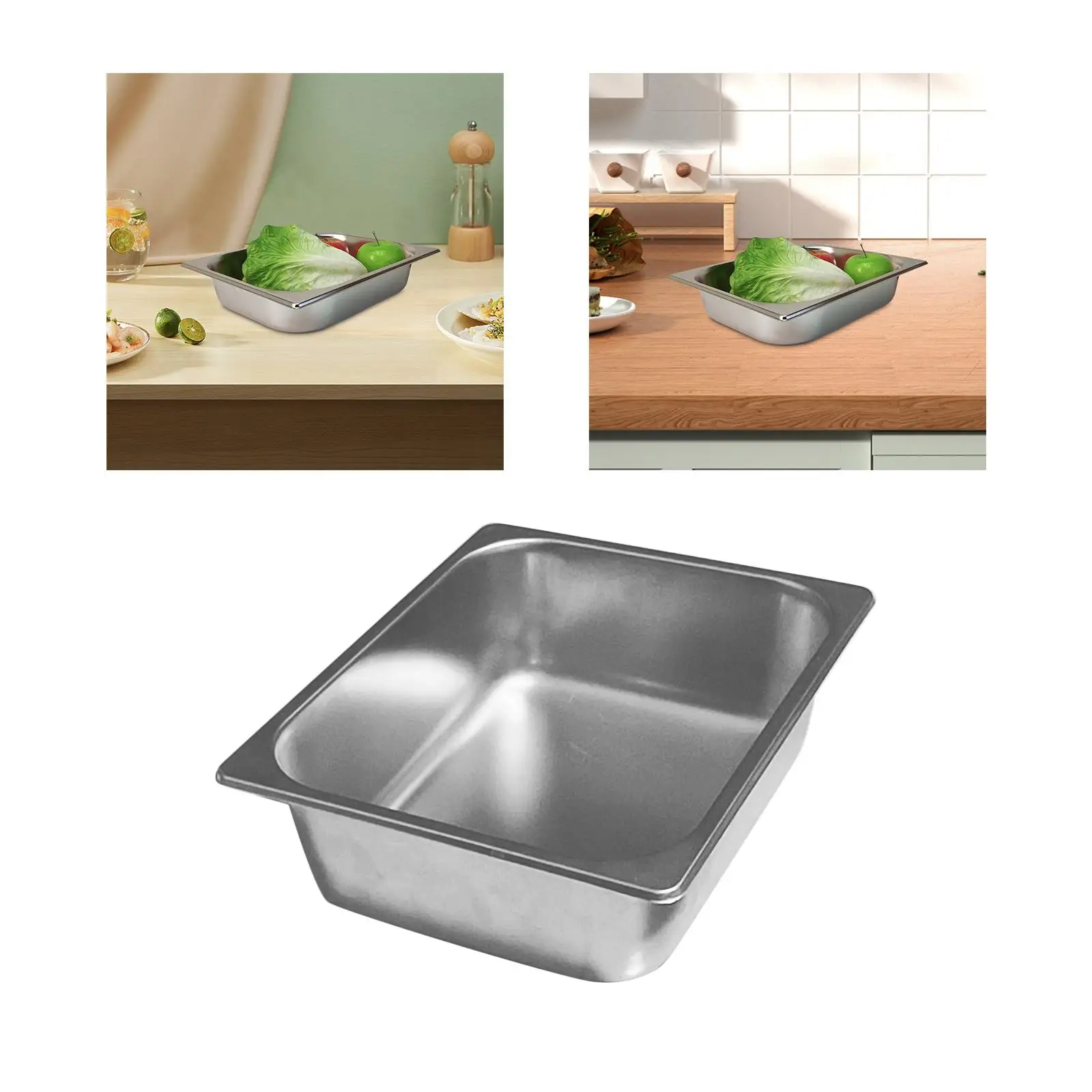 Stainless Steel Food Pan Non Stick Easy to Clean Serving Tray for Eid Celebration