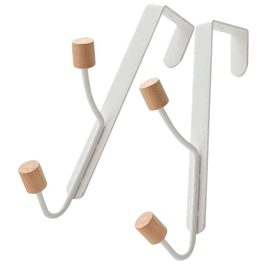 

2 Pcs Handbag Hook Over Door Organizer Rack Storage Hat Hooks Hanger for Hats The Wooden Coat
