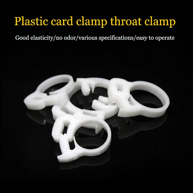 5PC Hose Clamp Spring Hoops 3.8~39.5mm Fuel Air Tube Fitting Fastener Fixed Tool Plastic Line Water Pipe Strong Clip Black White