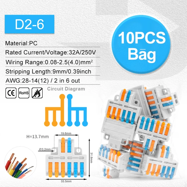 D2-6 10PCS