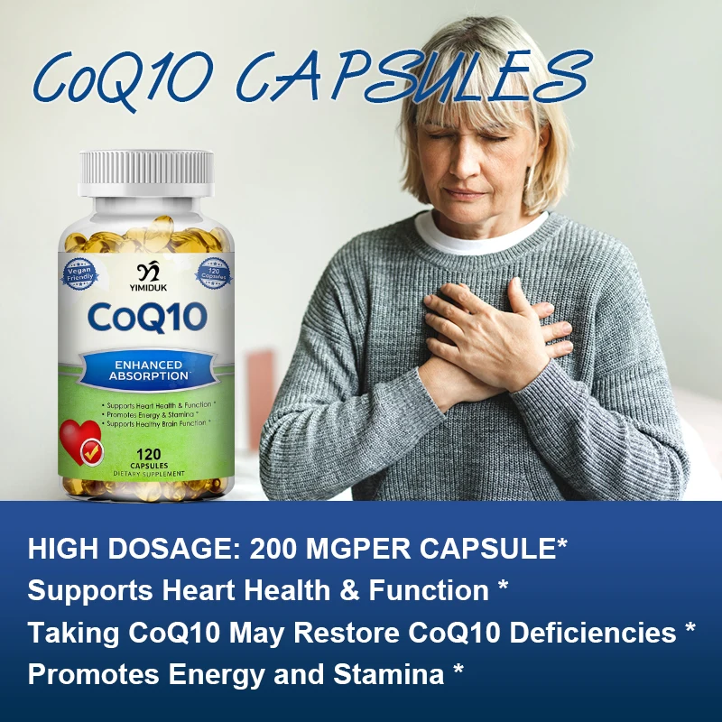 Coenzyme Q10 COQ10 Soft Capsules Heart Health & Energy Production Cardiovascular and Cholesterol Health