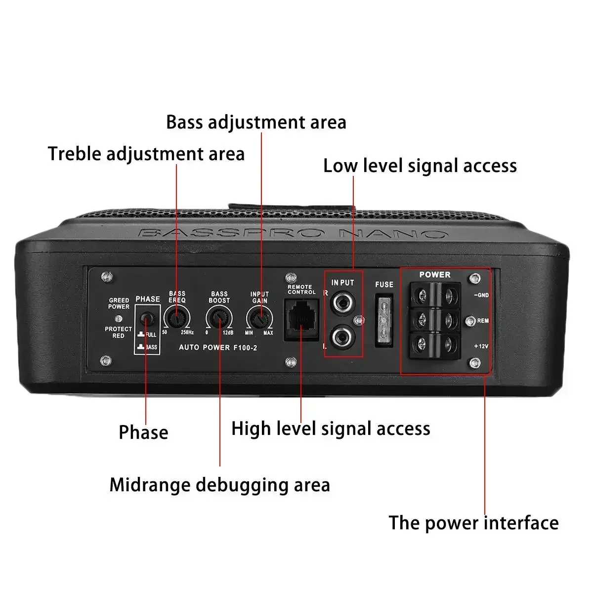 Car Amplifier Subwoofers Woofer 12V 10Inch 900W Car Subwoofer Audio Slim Under Seat Active Subwoofer Bass Amplifier Speaker