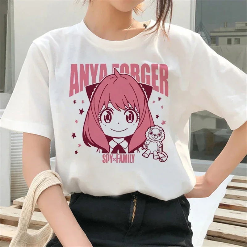 Japanische Anime Spy X Familie T Shirt Frauen Grunge Cartoon Harajuku T-shirt Manga Anya Graphic Tees Unisex Kleidung Weibliches Hemd