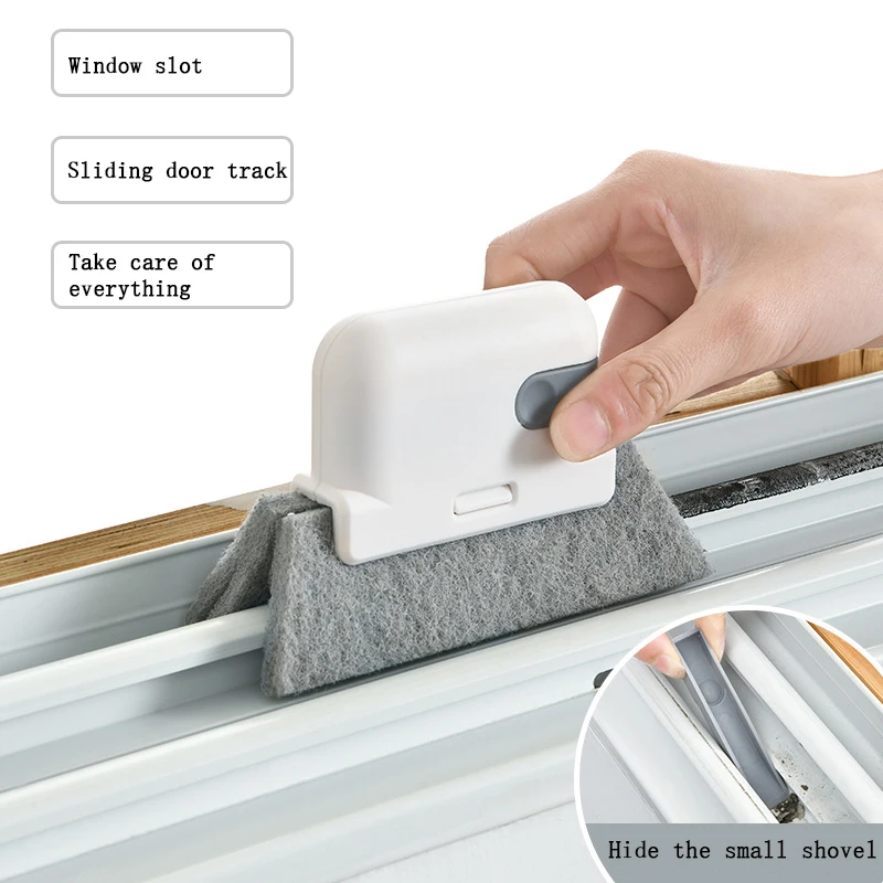 Cepillo Para Limpiar Ranuras De Ventanas — Herramienta Práctica Para Surcos Y Esquinas | Color Gris | Fácil De Usar Y Duradero