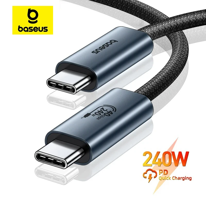

Baseus 240W USB 4.0 Ultra Fast Charging USB C Cable For iPhone 15 Pro Max 8K/60HZ 40Gbps Type C to Type C Data Cable USB C Cable