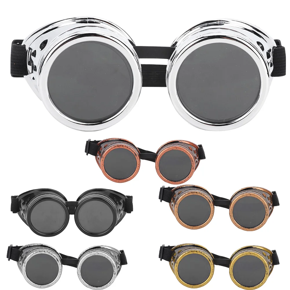 Vintage Steampunk Glasses ABS Vintage  Steampunk Goggles Double Layer Sunglasses for Party Prop Decor