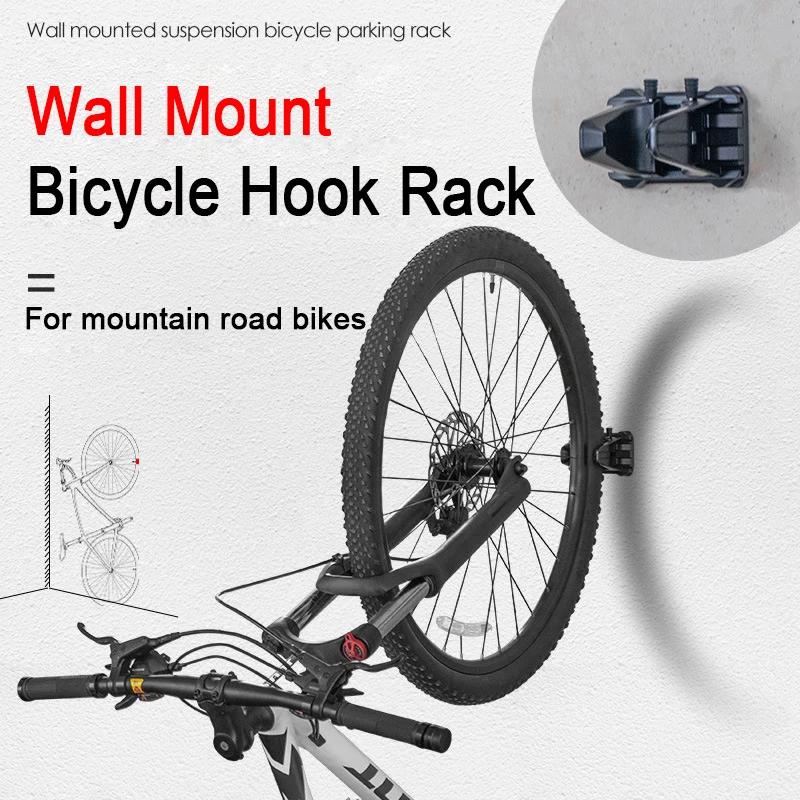 Bicycle Wall Mount Hook Adjustable Bicycle Parking Rack Road Mountain Bike Parking Buckle Portable Wall Holder Vertical Bracket