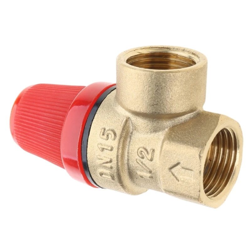 Portable Sturdy Inch Brass Relief Valves DN15 Accessory Convenient for Water Oil and Gas Pressure with EPDM Seal B03E