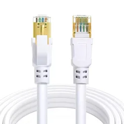 High - Speed Ethernet Cable with RJ - 45 Connector - Network Patch Cord for Internet Connectivity (White CAT6)