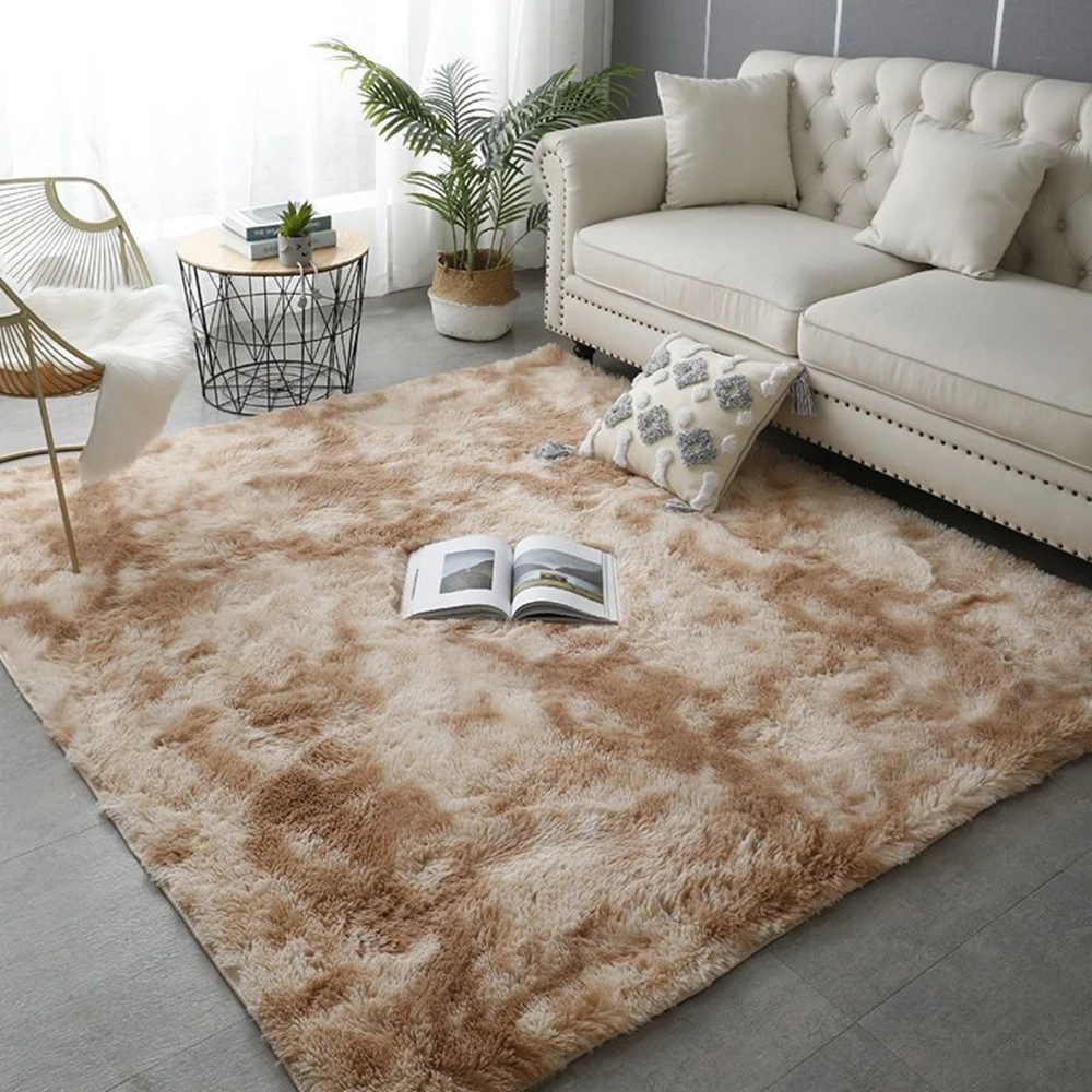 200*180cm Large Plush Carpet Living Room Decoration Fluffy Rug Thick Bedroom Carpets Anti-slip Floor Soft Lounge Rugs Solid Mat |