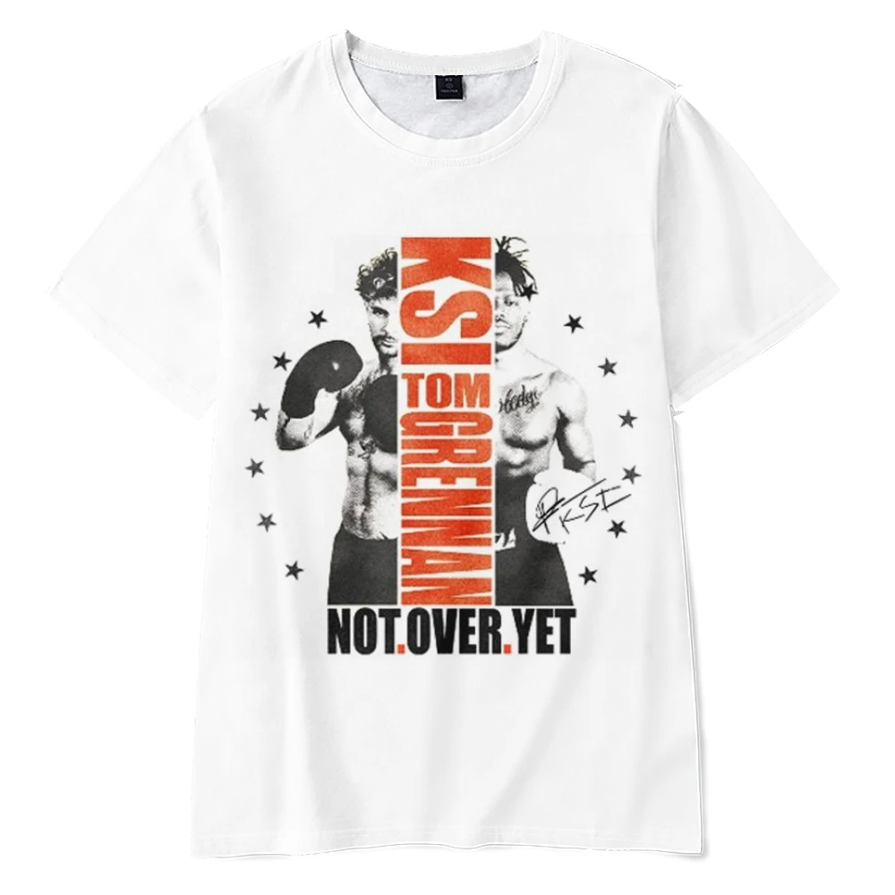 

KSI Not Over Yet Tee Crewneck Short Sleeve White Tshirt Women Men T-shirt Fashion Clothes