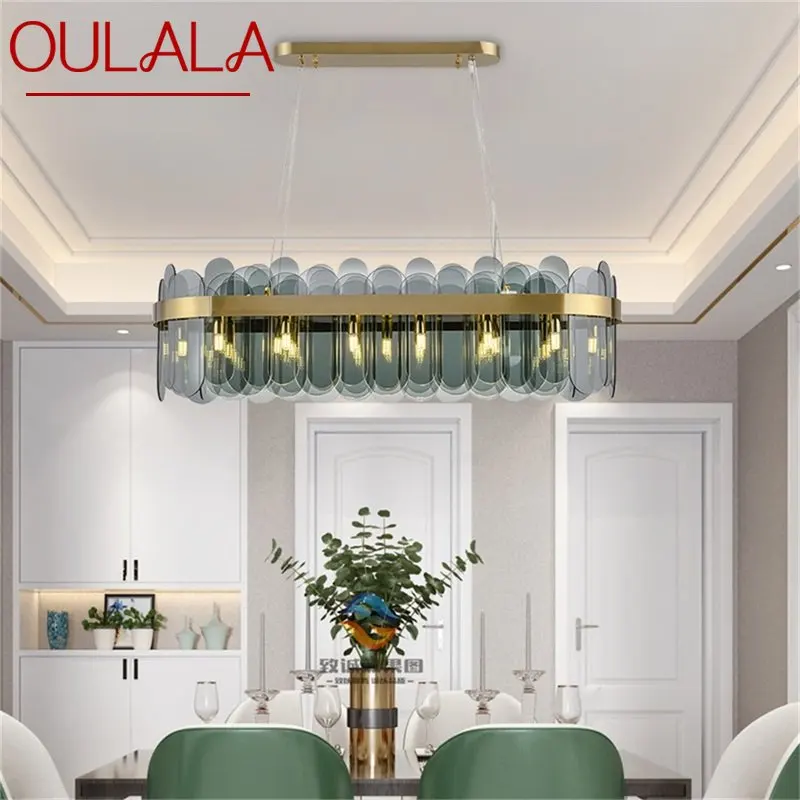 

OULALA Chandelier Postmodern Oval Pendant Lamp Simple LED Light Fixture for Home Living Dining Room