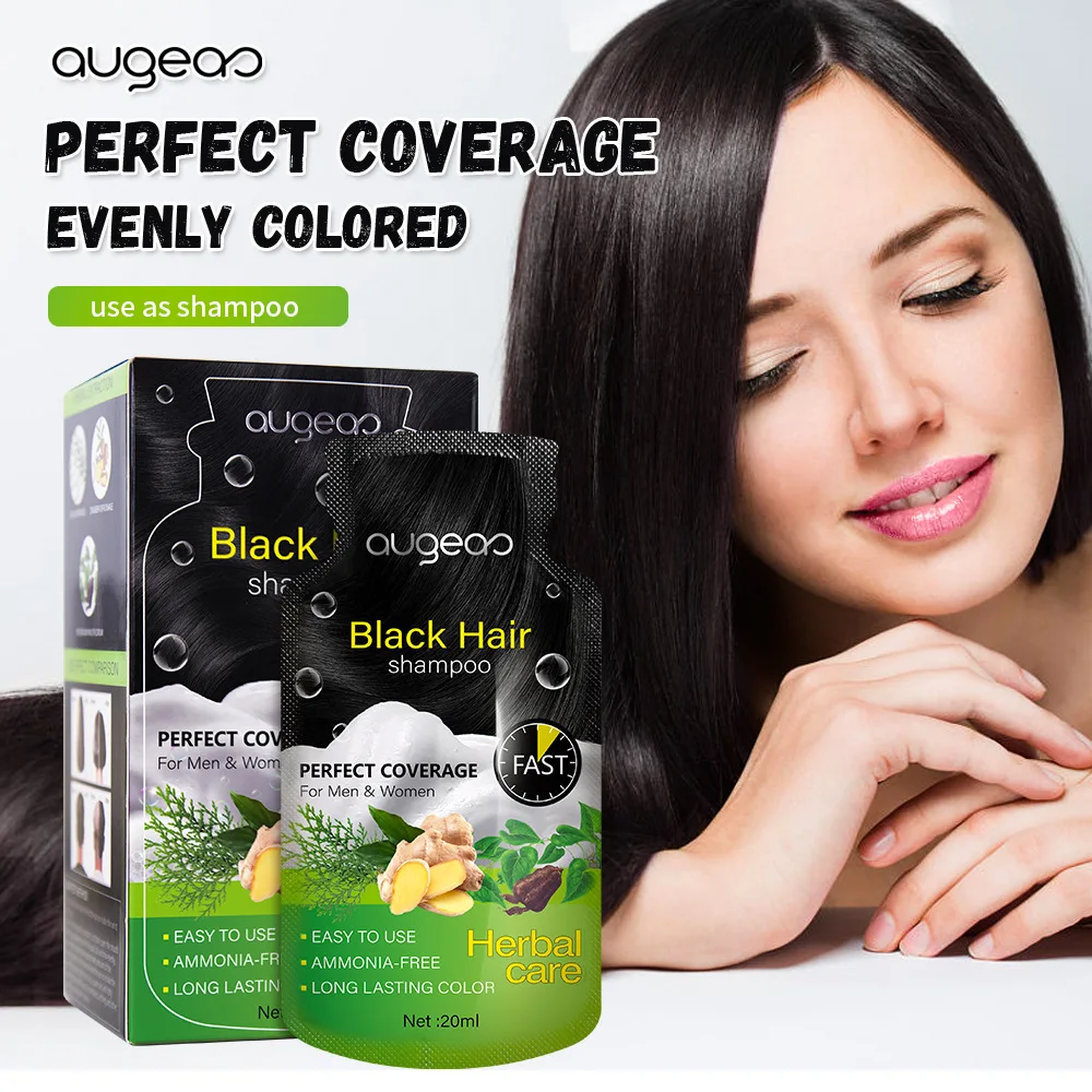 20ml Natural Plant Conditioning Hair Dye Fast Dye Bubble Hair Dye Bagged Household Cover White Hair Black Bubble Hair Dye