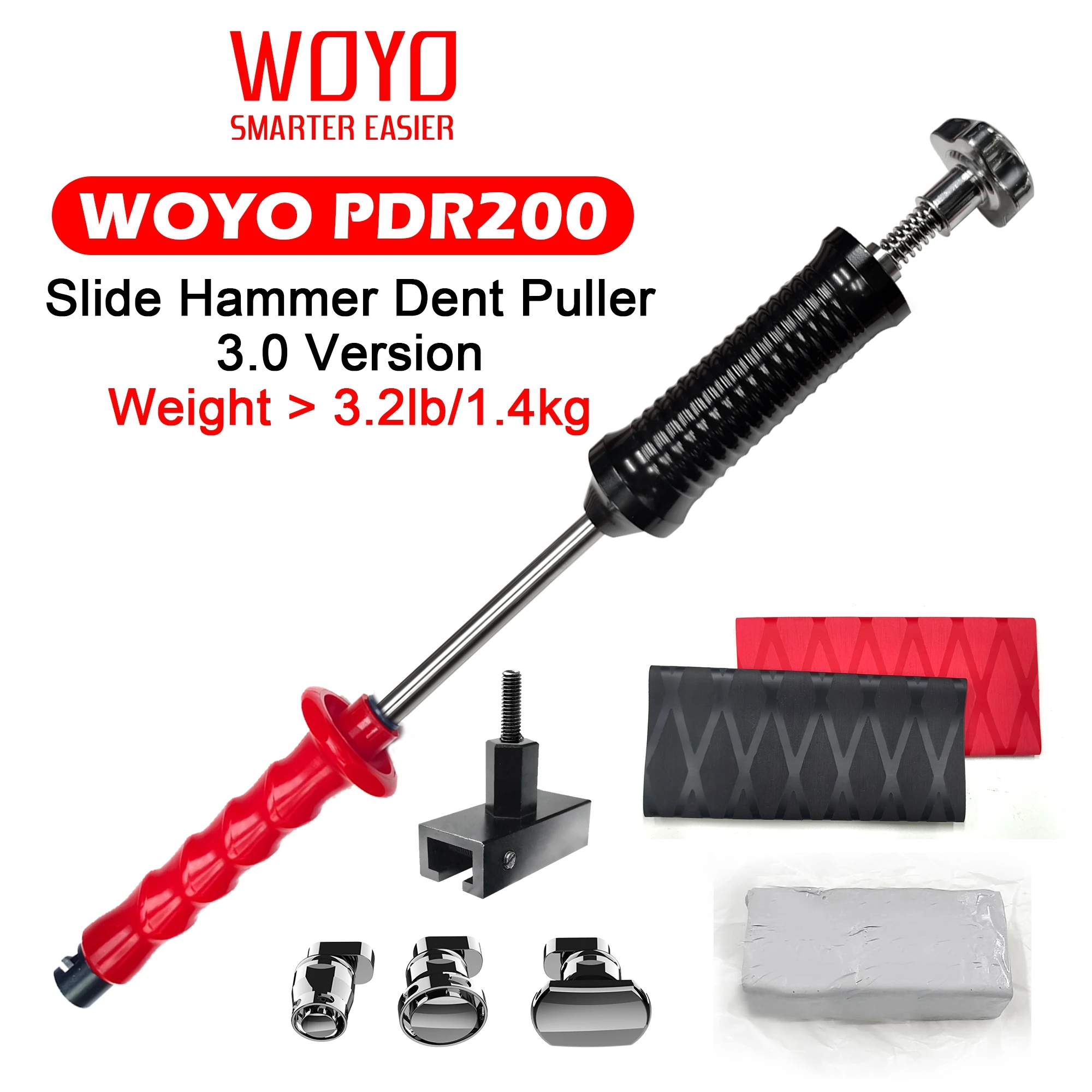 WOYO PDR200 Slide Hammer Dent Puller PDR Werkzeuge für Aluminium/Stahl Fahrzeug Karosserie Reparatur Werkzeug, PDR Kit für alle Autos – Detail 1