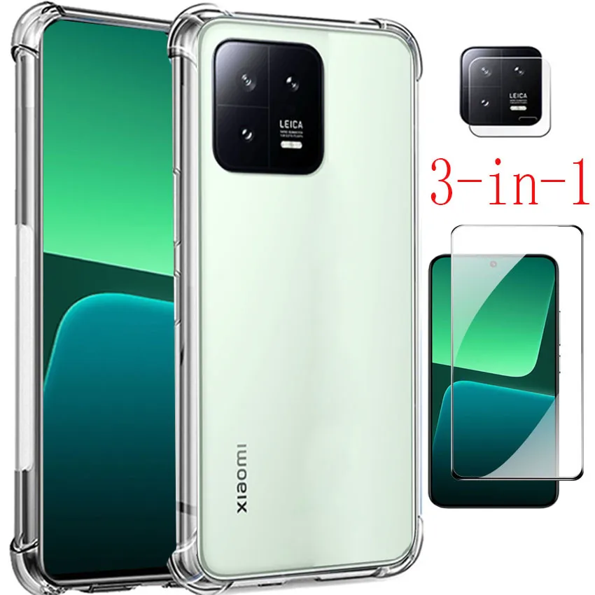 Xiaomi-13 Cristal Templado + Funda Xiaomi mi 13 Funda Transparente Xiaomi  12T Pro Global carcasa Película para cámara Mi 12 T Bumper Xiaomi13 Fundas  de silicona estuche xiomi mi13 - AliExpress