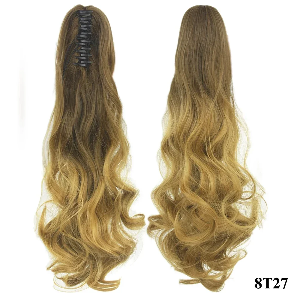 Pink Red Purple Ombre Cosplay Hair Claw Ponytails Clip In Hair Extension Hairpiece Pony Tail False On Hairpins