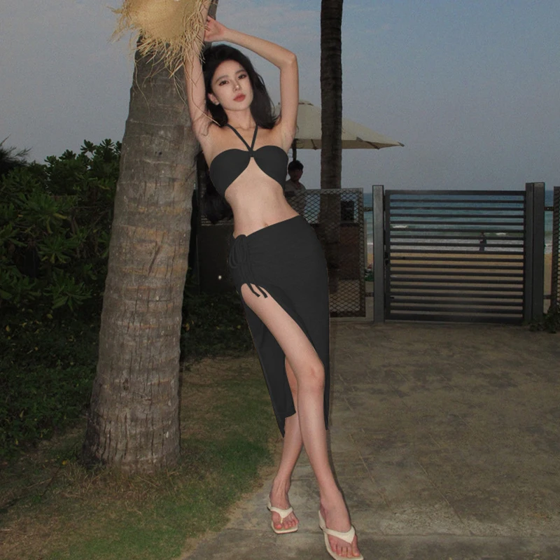 Women Sexy High Waisted Bikini Set Elegant 3-Piece Swimsuit Slimming Beachwear Women's Swimwear for Pool Party Vacation Resort