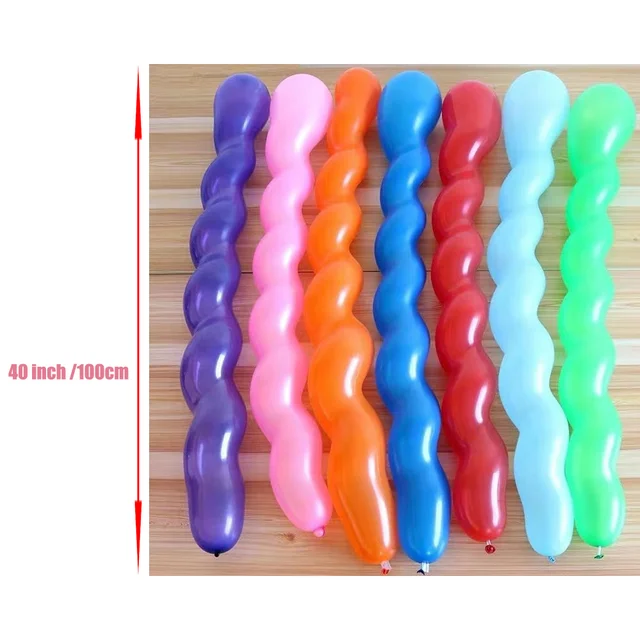 Ballon Long en spirale multicolore, 20/50 pièces, ballon en Latex Spiraal torsadé Unique, décorations de mariage, joyeux anniversaire, vacances, jouets pour enfants 6