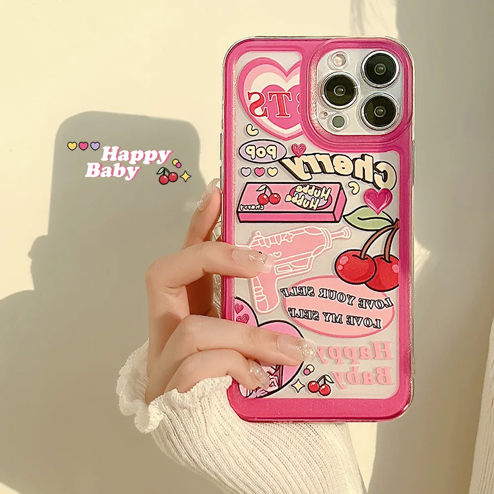 For IPhone 14 case Cute Creative Cherry Phone Case For IPhone14 11 12 13 Pro Max Case X XS Max XR Phone case 7Plus 8Plus case