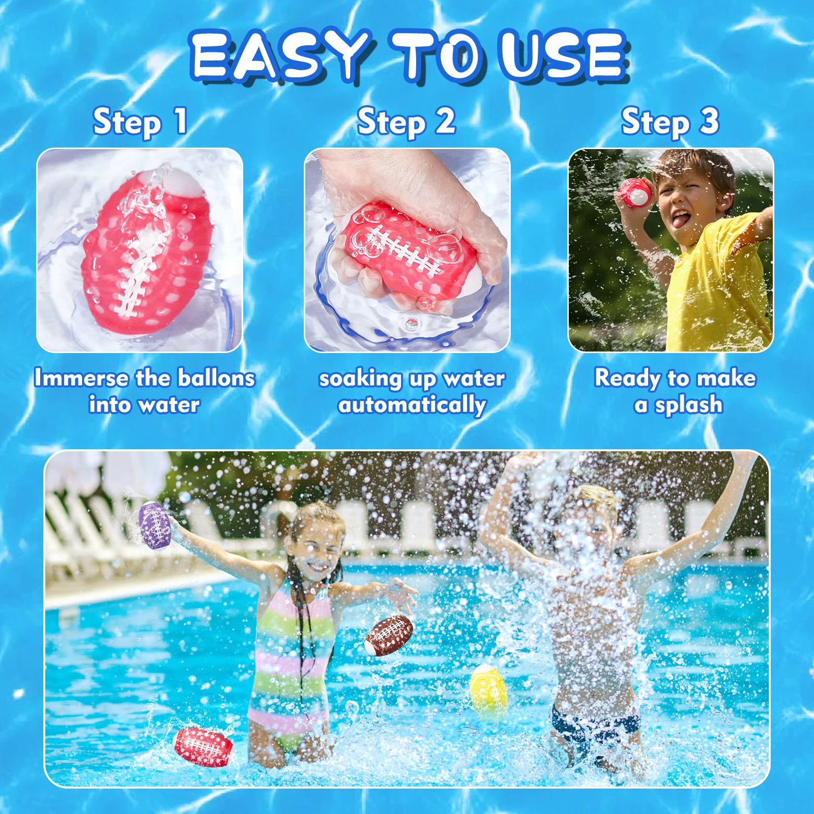 Reusable Water Balloons, Fast Refillable Water Balls for Teens and Adults Outdoor Activities, Kids Pool Beach Bath Toys 5